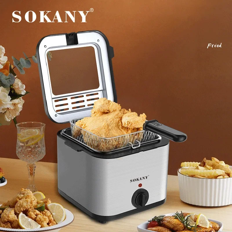 Deep Frying Electric Frie Frying Machine Oven Hot Pot Fried Chicken Grill Adjustable Thermostat Kitchen Appliances Fries Machine