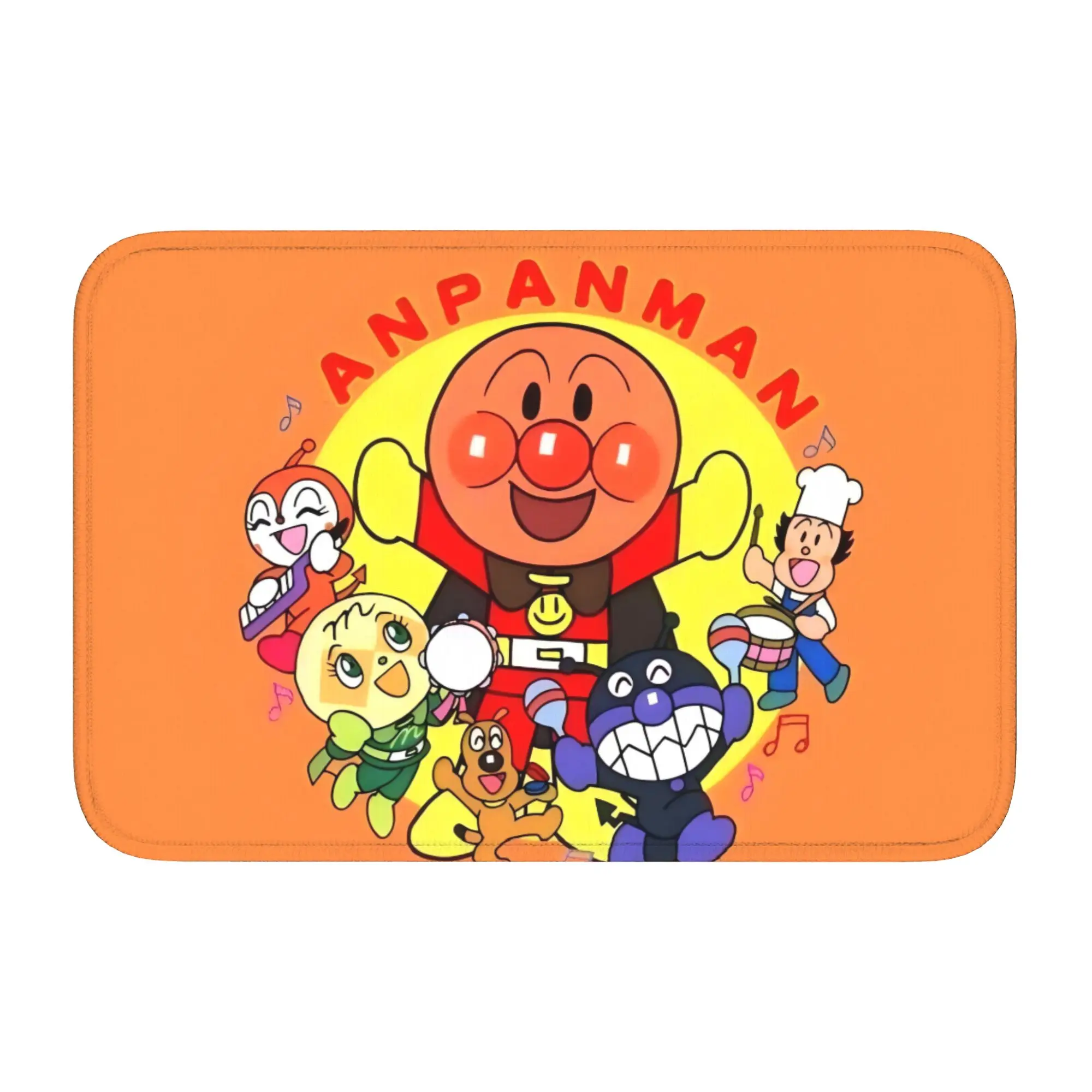 

Custom Anpanmans Front Door Floor Entrance Welcome Mat Outdoor Cute Cartoon Kitchen Bathroom Doormat Toilet Carpet Rug Footpad