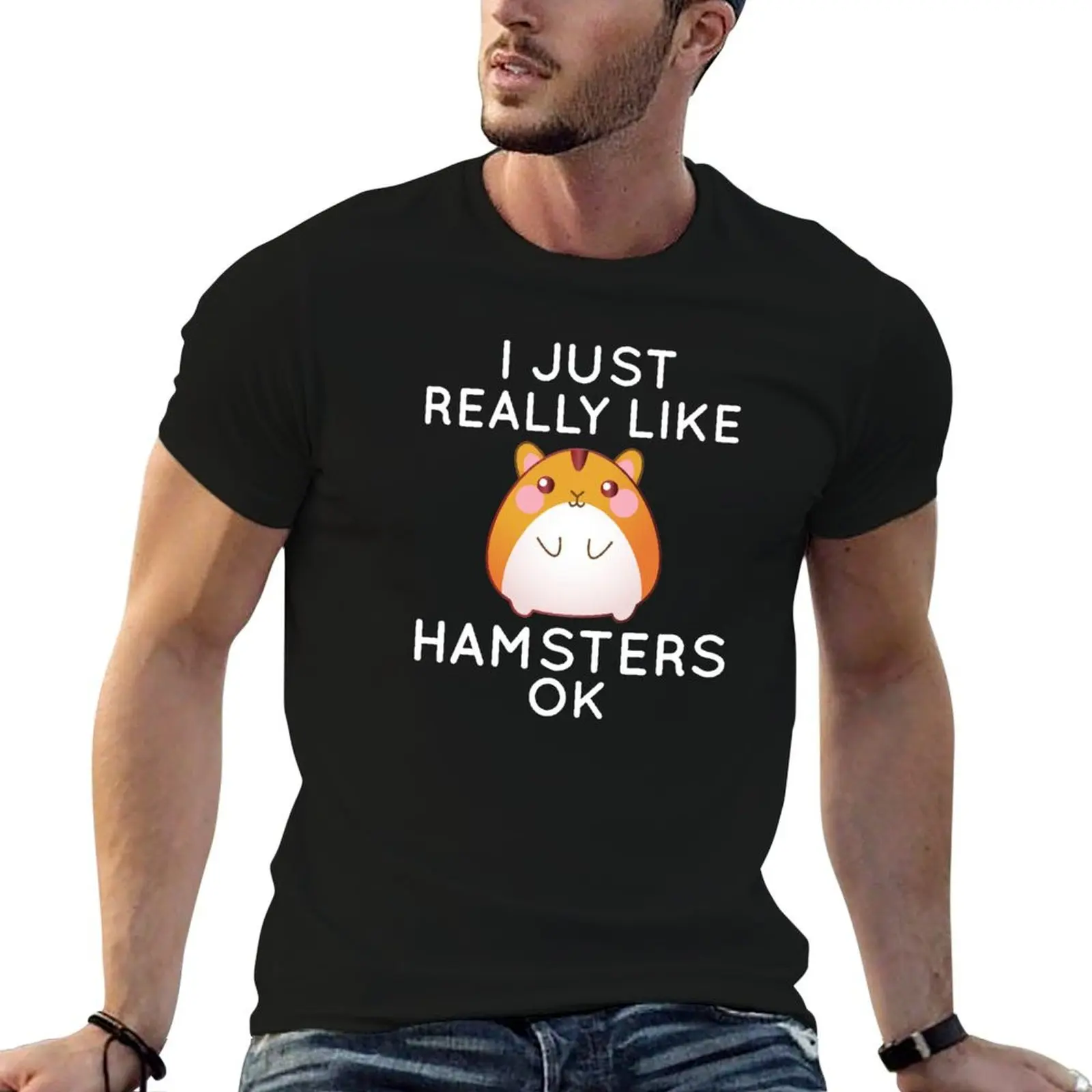 I Just Really Like Hamsters Ok T-Shirt High Elasticity Sports Tee Shirt