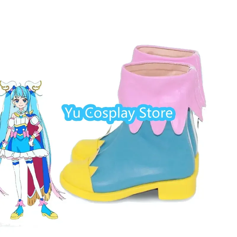 KiraKira Sora Harewataru Cure Sky Cosplay Shoes PU Leather Shoes Cosplay Prop Halloween Carnival Boots Custom Made