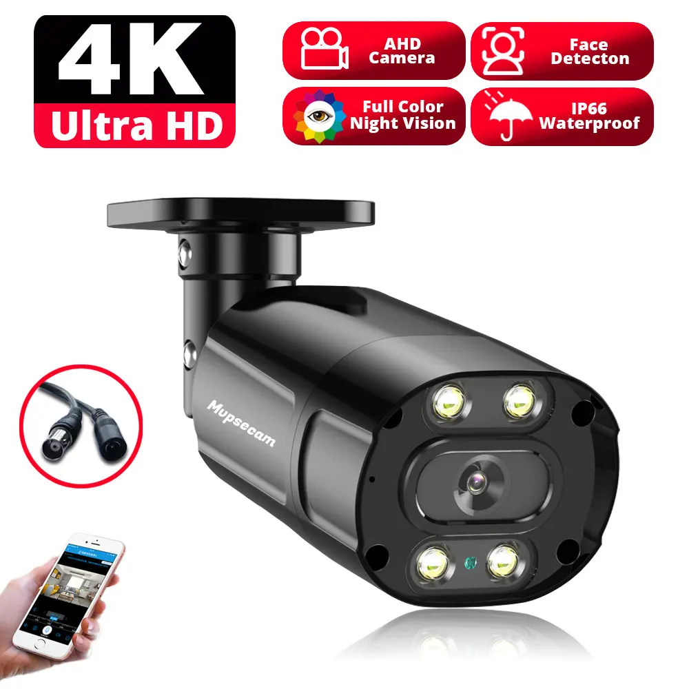 

AHD Camera 4K Digital Surveillance 8MP HD Infrared Night Vision Security Home Outdoor Waterproof Bullet Camera H.265+ 3.6MM CCTV