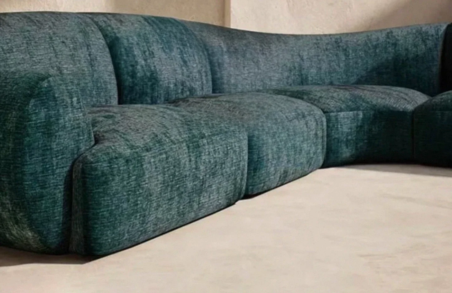 Italian minimalist designer light luxury large combination module curved sofa special-shaped creative large flat L shape