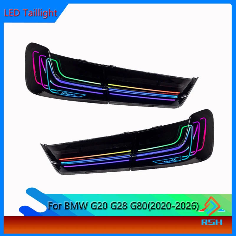 

For BMW 3 Series G20 G28 2020-2026 Tail Light Assembly Aftermarket RGB Floating Effect LED Sequential Turn Signal Rear Light
