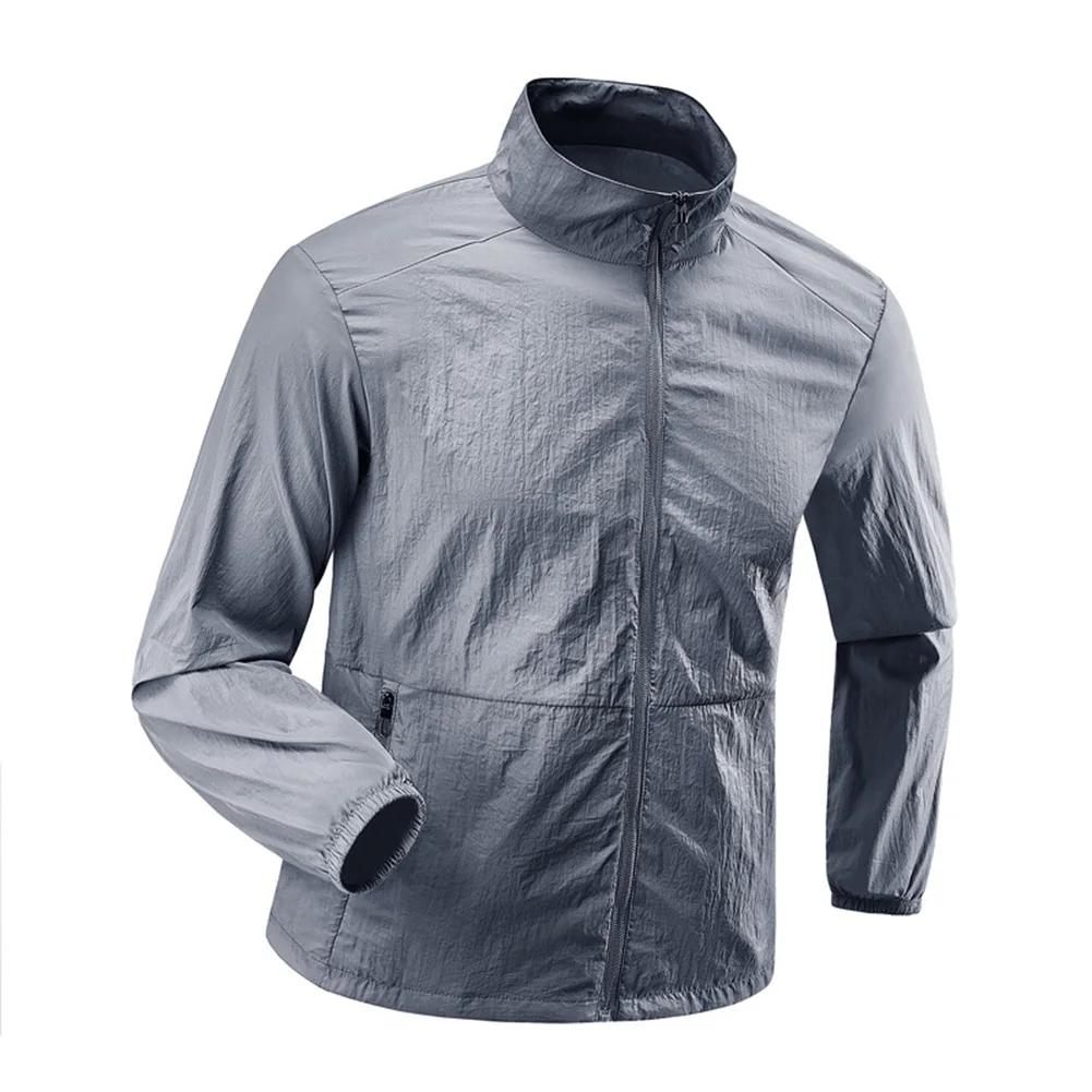 Men's Lapel Style Jacket with Long Sleeves Made of Polyester for Outdoor Fishing and General Outdoor Lifestyle Use