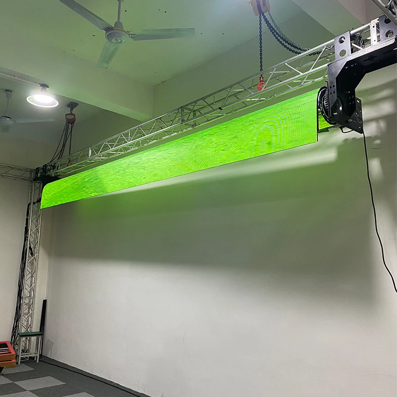 شاشة LED داخلية قابلة للطي P2.604/P3.91 شاشة مرنة أرضية تفاعلية لإعلان مصعد أفلام الزفاف #3