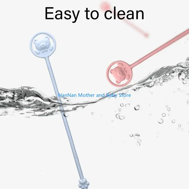 ملعقة خلط مسحوق حليب الأطفال الرضع من كارتون، قضيب طويل لتحريك القهوة