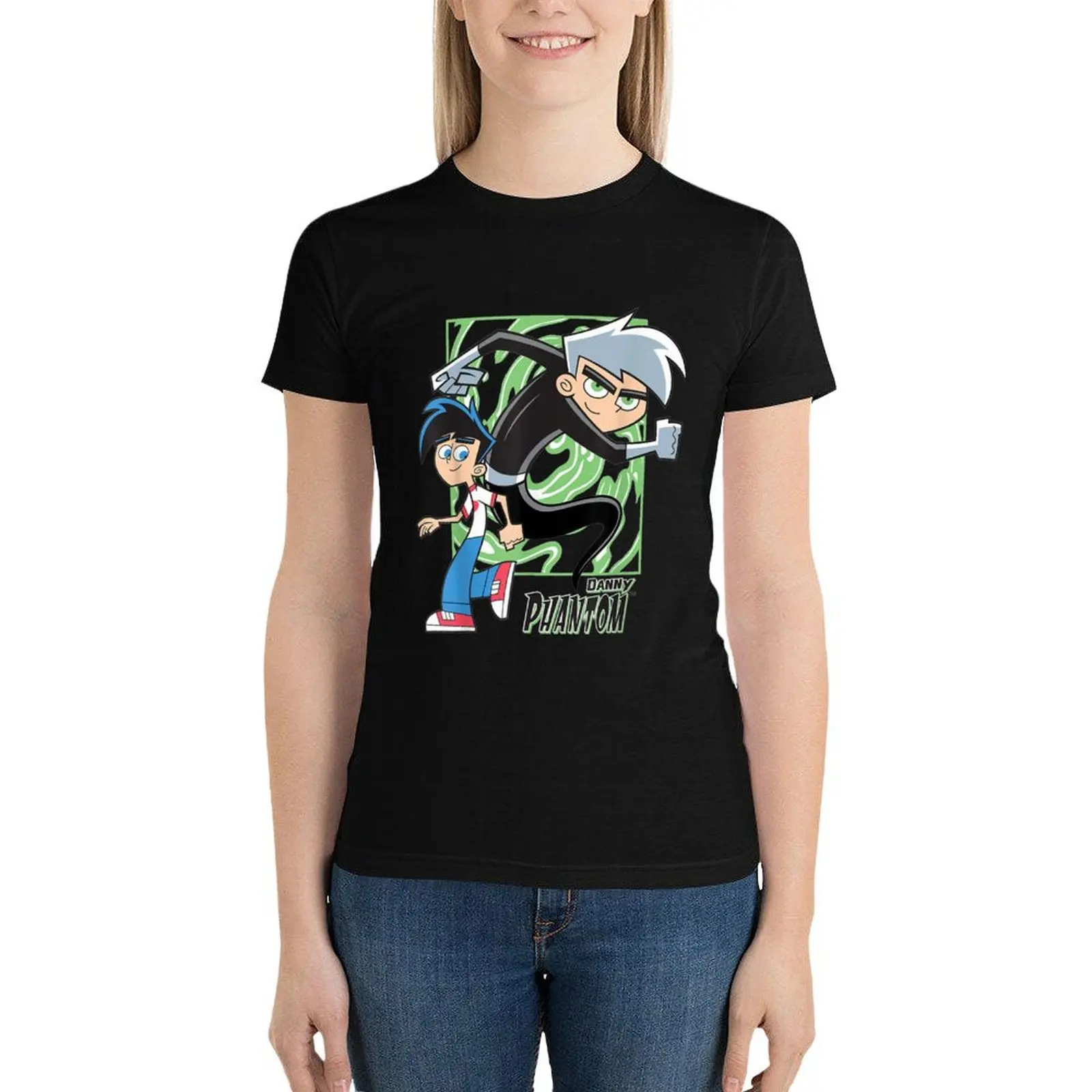 Danny Phantom With Both Danny And Phantom T-Shirt kawaii clothes Short sleeve tee summer tops t shirts for Women loose fit