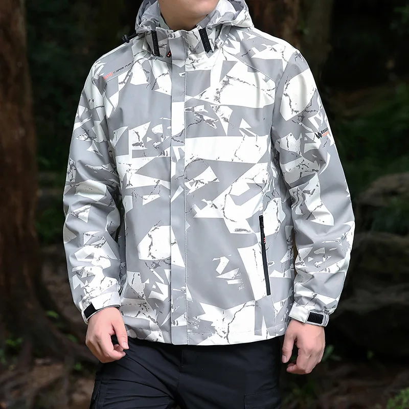 

Spring Outdoor Men's Jacket Clothes Spring Autumn Casual Removable Hooded Jacket Men