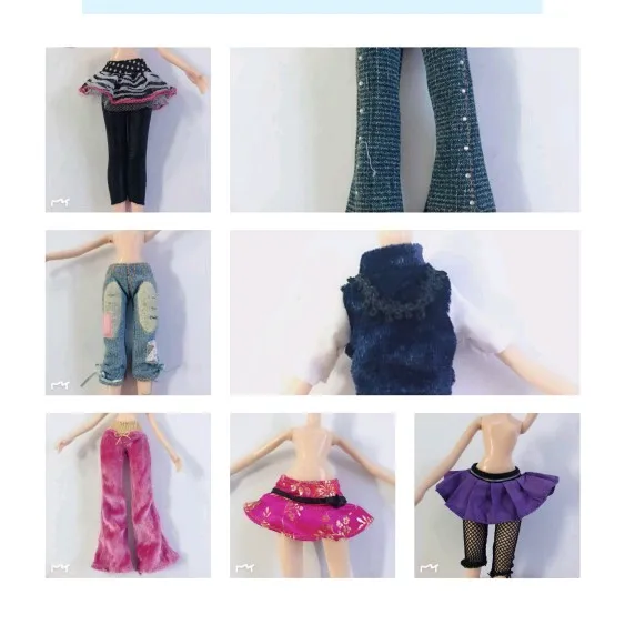 10box original monsters high school clothes pants skirt winxs club without body DIY Doll  xindong girl Doll House Children Gifts