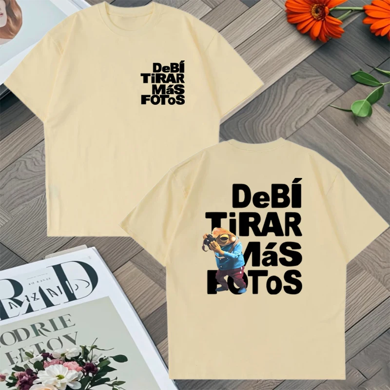 2025 Cartoon Frog DTMF Graphic Tee shirt Bad Bunny Debí Tirar Más Fotos Album Double Sided print Oversized t-shirt Men Women Top
