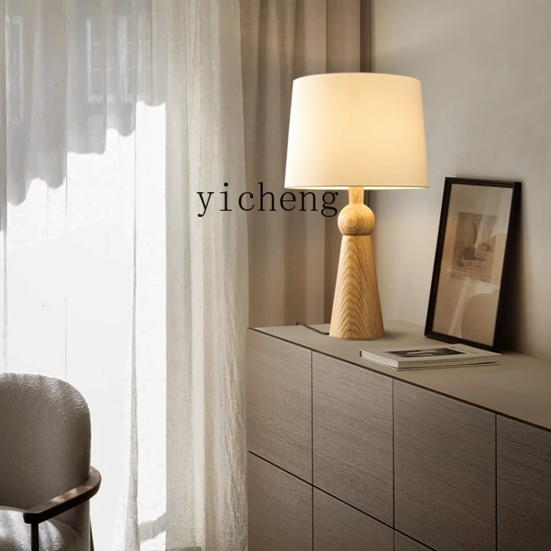 ZC Senior Designer Warm Creative Log Table Lamp Modern Minimalist Bedroom Bedside Lamp