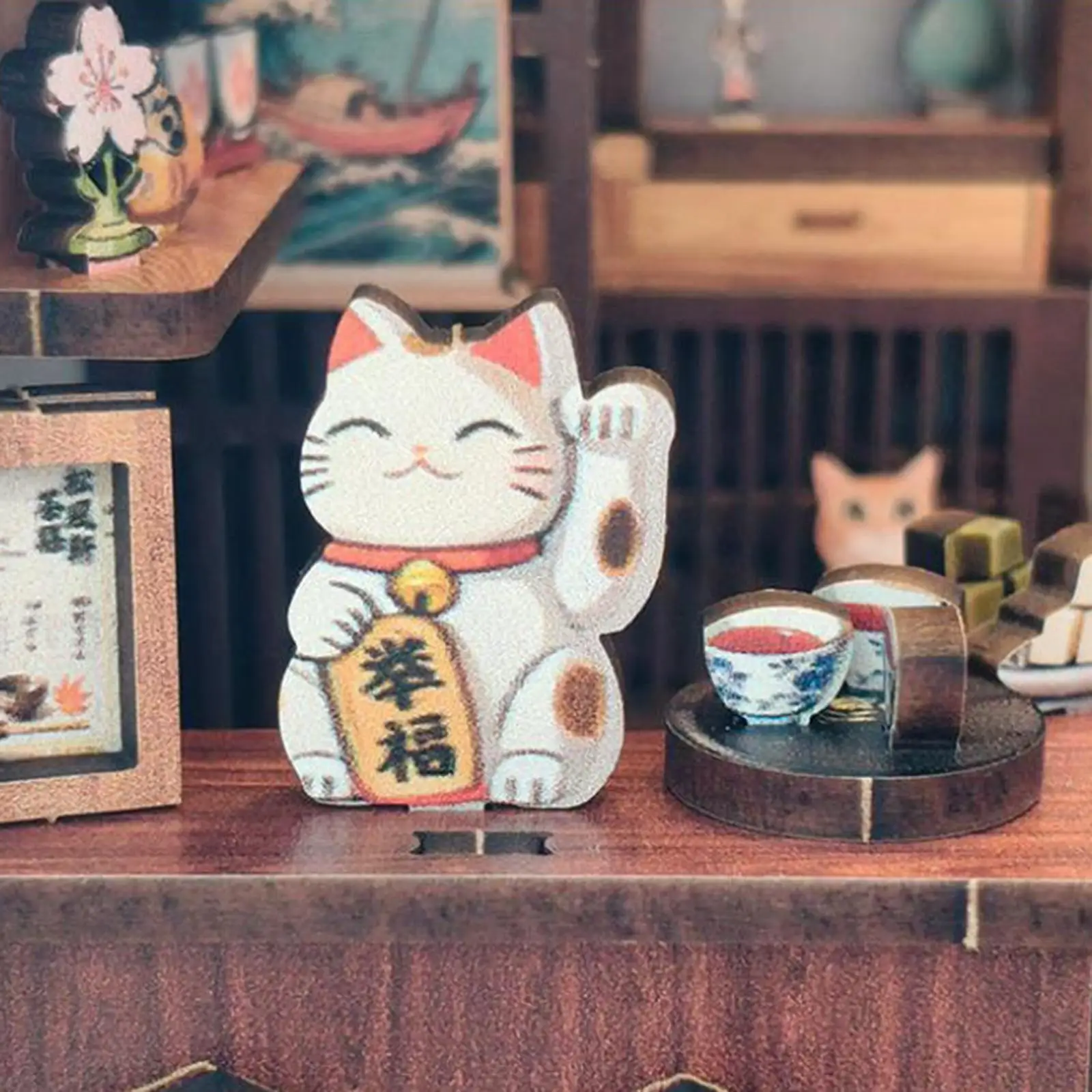 

DIY Miniature House Kit for Teens and Adults Creative Wood Tea Pavilion Assembly Birthday Gift Mini Decor