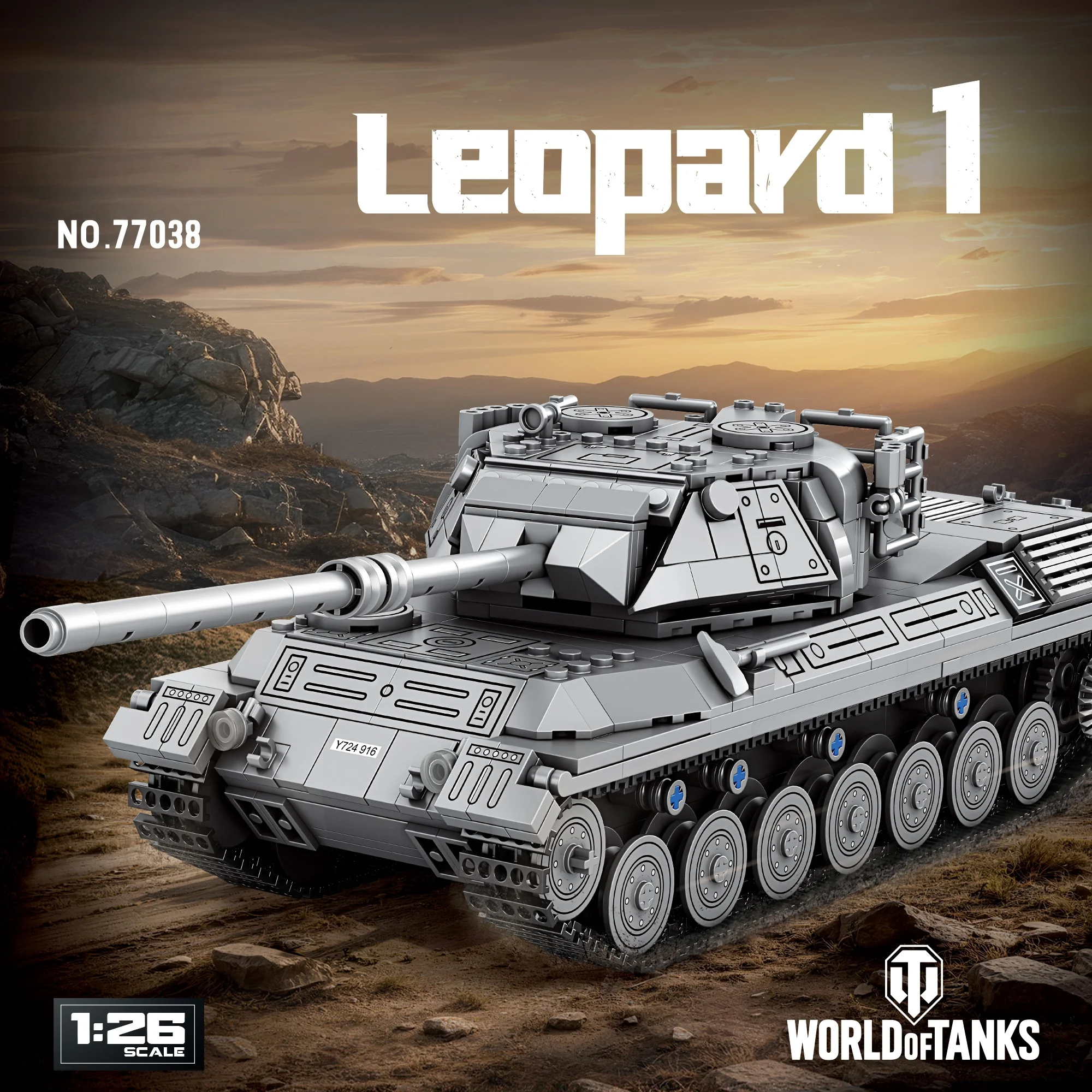 

77038 Конструктор танка Леопард-1, масштаб 1:26, модель для самостоятельной сборки, военная настольная декорация, подарок для взрослых, фанатов, детей, мальчиков