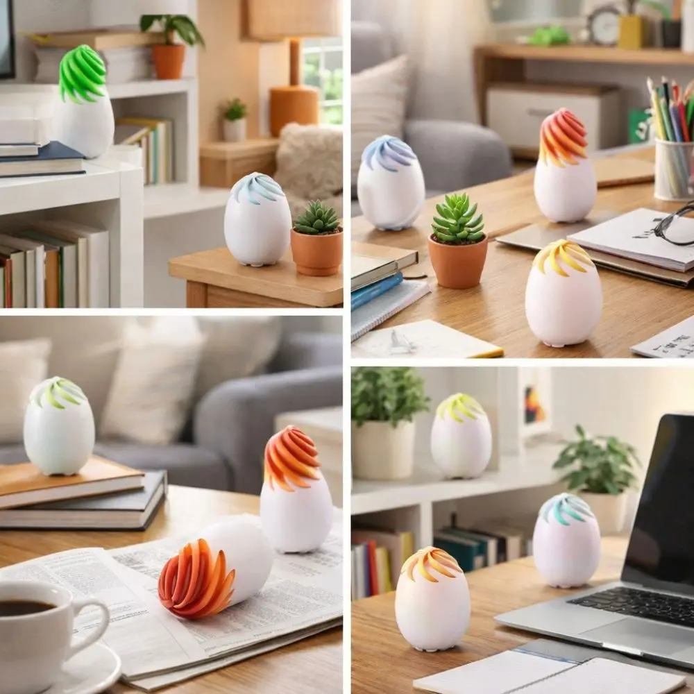3Dプリント回転式エッグトイ カラフルパズル イースタースパイラルエッグ プラスチック製 不可能な貫通玩具 家庭 オフィス用