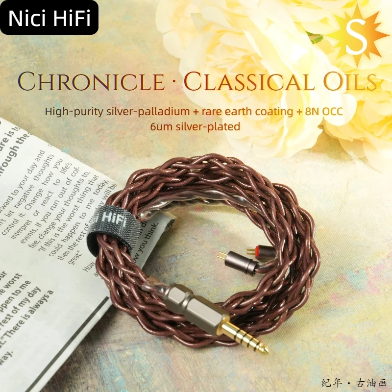 Cable de actualización Nici HiFi-13 Litz con conectores de 0,78 mm, 2 pines/MMCX/IE900/doble 3,5 mm a 3,5 mm/4,4 mm para SR5 Delci Himalaya