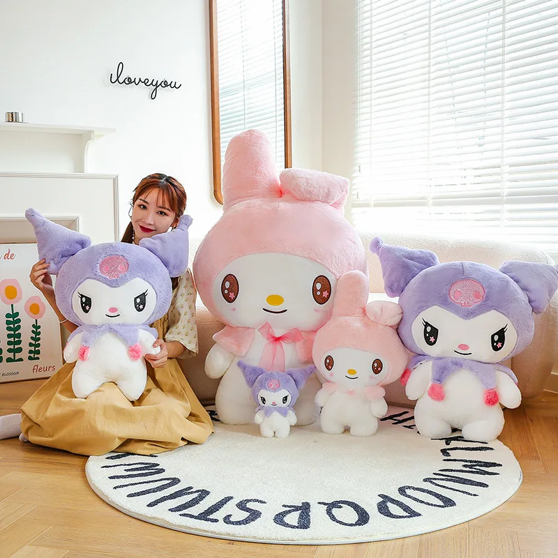 Sanrio Cute Cartoon Anime Kuromi My Melody Plush Toy Pp Cotton Stuffed Soft Doll Plushies Sleeping Pillow Toys For Birthday Gift