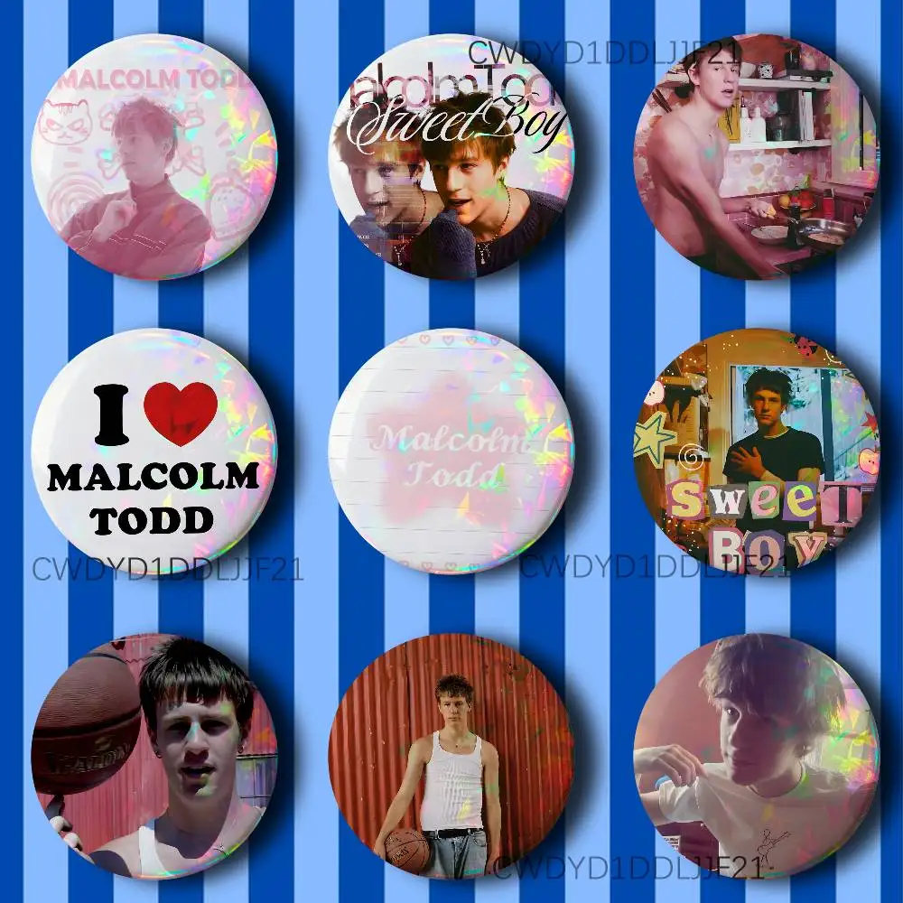 M-Malcolm Todd Sweet Boy Button Pins Tinplate Brooches Cartoon Creative Badge for Backpack Clothes Decor