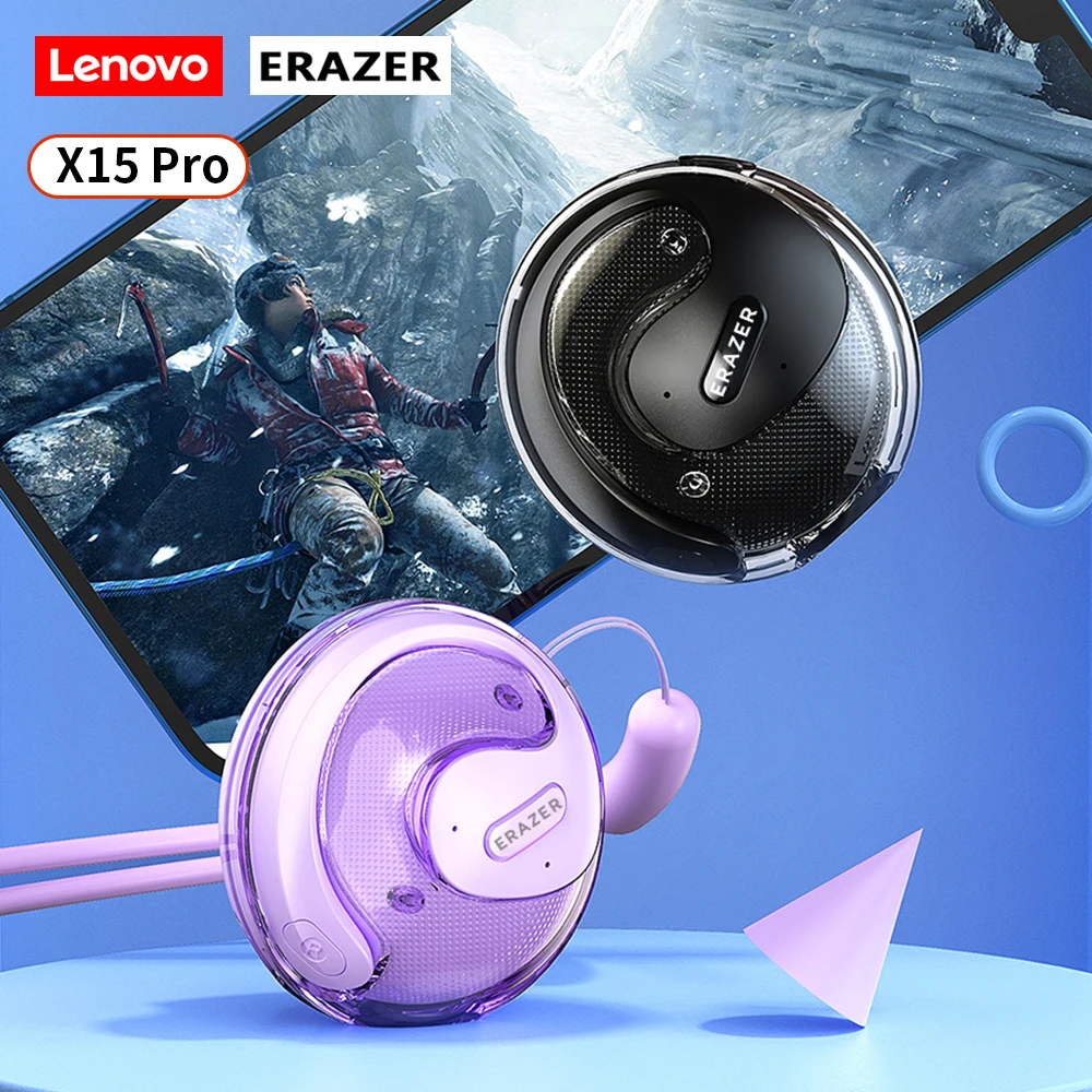 Lenovo OWS Bluetooth Headset X15Pro Open Wireless Ear Hook Headphones Outdoor Sport Gaming Earphone Noise Reduction with Mic