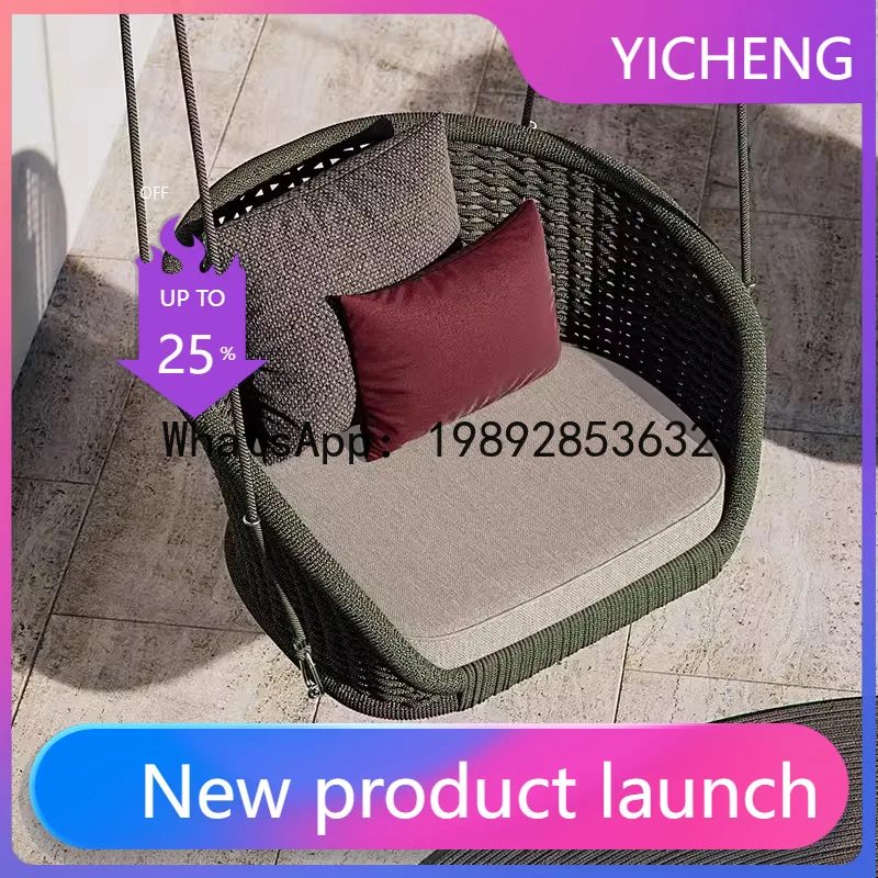 

HYS Outdoor Swing Indoor Bedroom Adult Rocking Chair Outdoor Hanging Basket Balcony Courtyard Rattan Home Hanging Chair