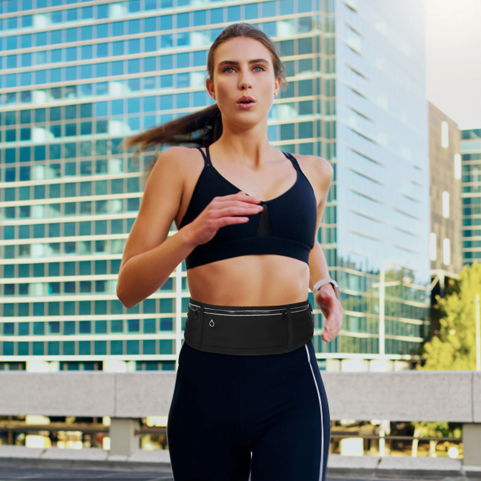 

Spacious Running Fanny Pack with Organized Storage Adjustable Comfort Fit Waist Bag for Travel Sports Workout Daily Use Unisex