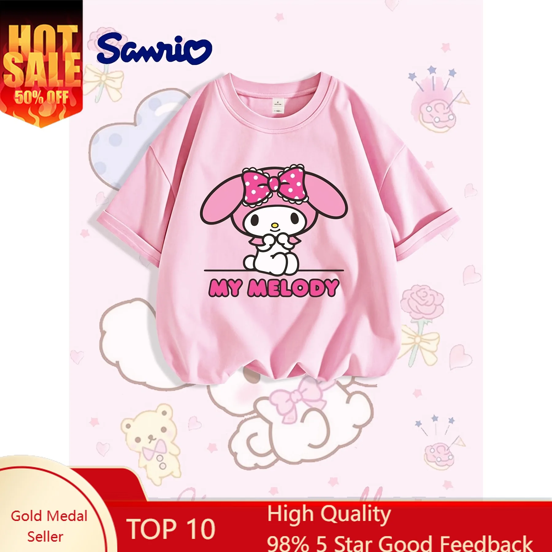 

Sanliou Summer Short-Sleeved T-Shirt for Children Woman New Mid To Large-Sized Sports Top Mother-Daughter Matching Outfits