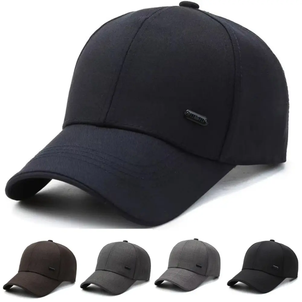 

Outdoor Men's Suit Material Baseball Cap Korean Style Casual Round Top Bent Brim Hat Adjustable Visors Baseball Hats