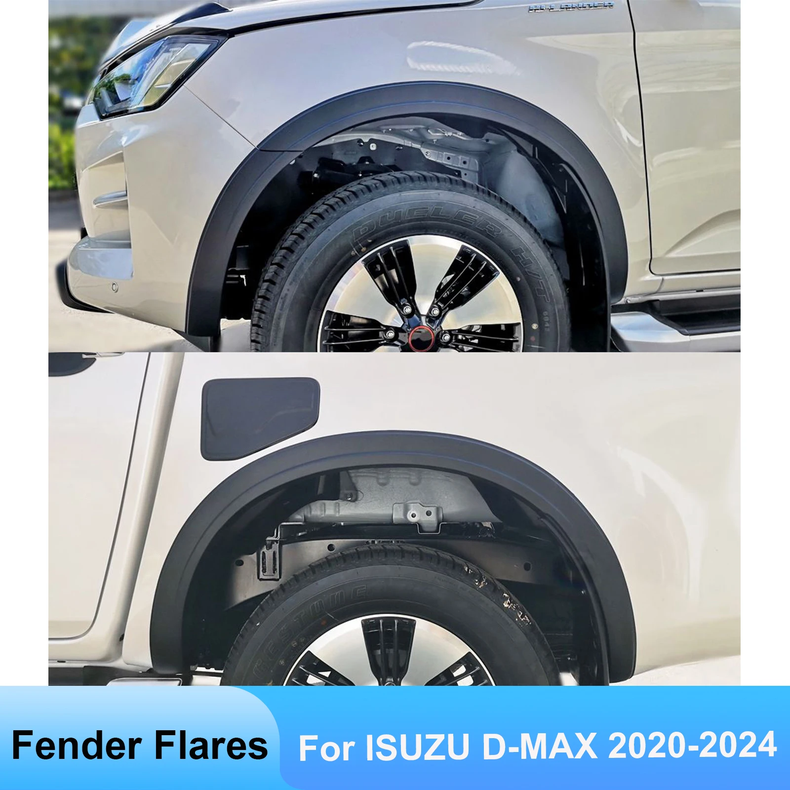 1 Set Fender Flares Wheel Arch For ISUZU D-MAX 2020 2021 2022 2023 2024 Double Cabin Models 4X4 Car Accessories Mudguards