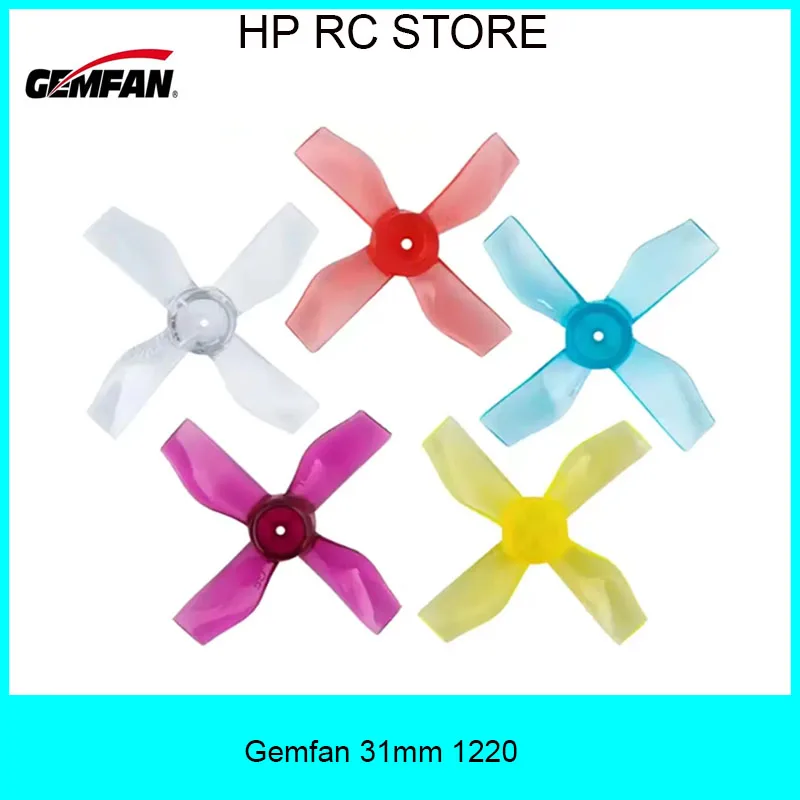 Gemfan 31mm 1220 0.8mm/1mm 홀 4-블레이드 프로펠러 PC CW CCW 프로프 0703-1103 전기 모터용 FPV 마이크로 드론