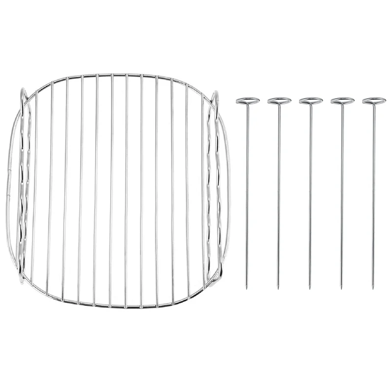 9M-Rack For Airfryers Household Air Fryer Double-Layer Air Fryer Rack Grill Barbecue Supplies-Needle Round