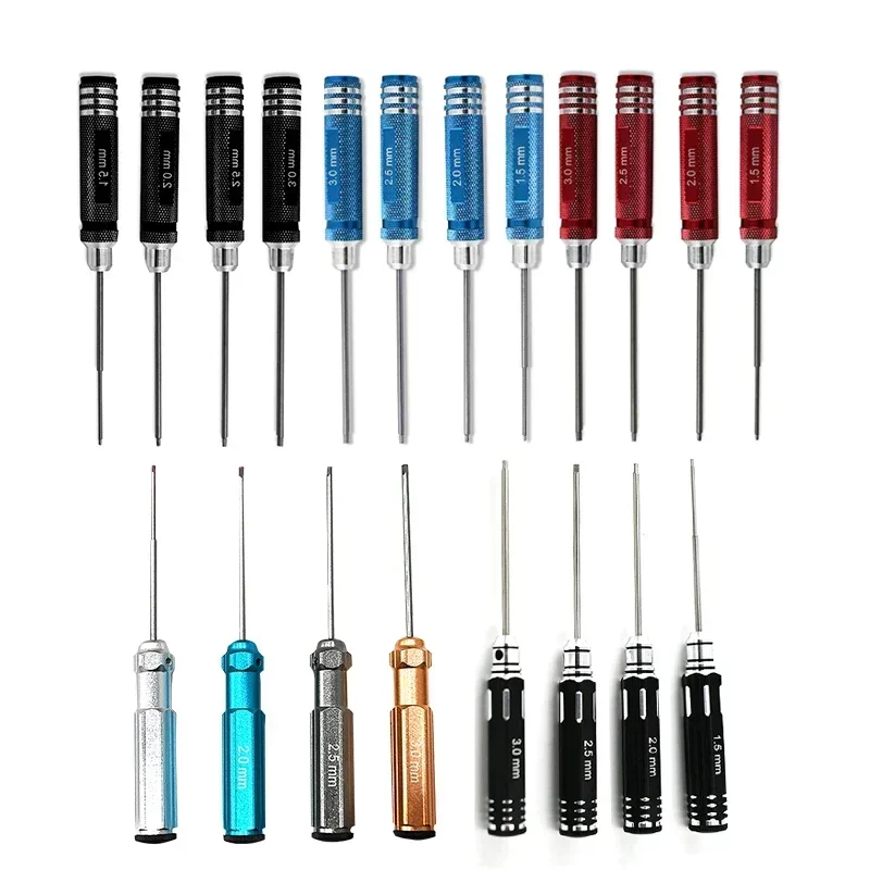 RC Tools 4 pezzi set di cacciaviti esagonali placcatura in titanio temprato 1.5 2.0 2.5 3.0mm cacciavite per giocattoli in elicottero