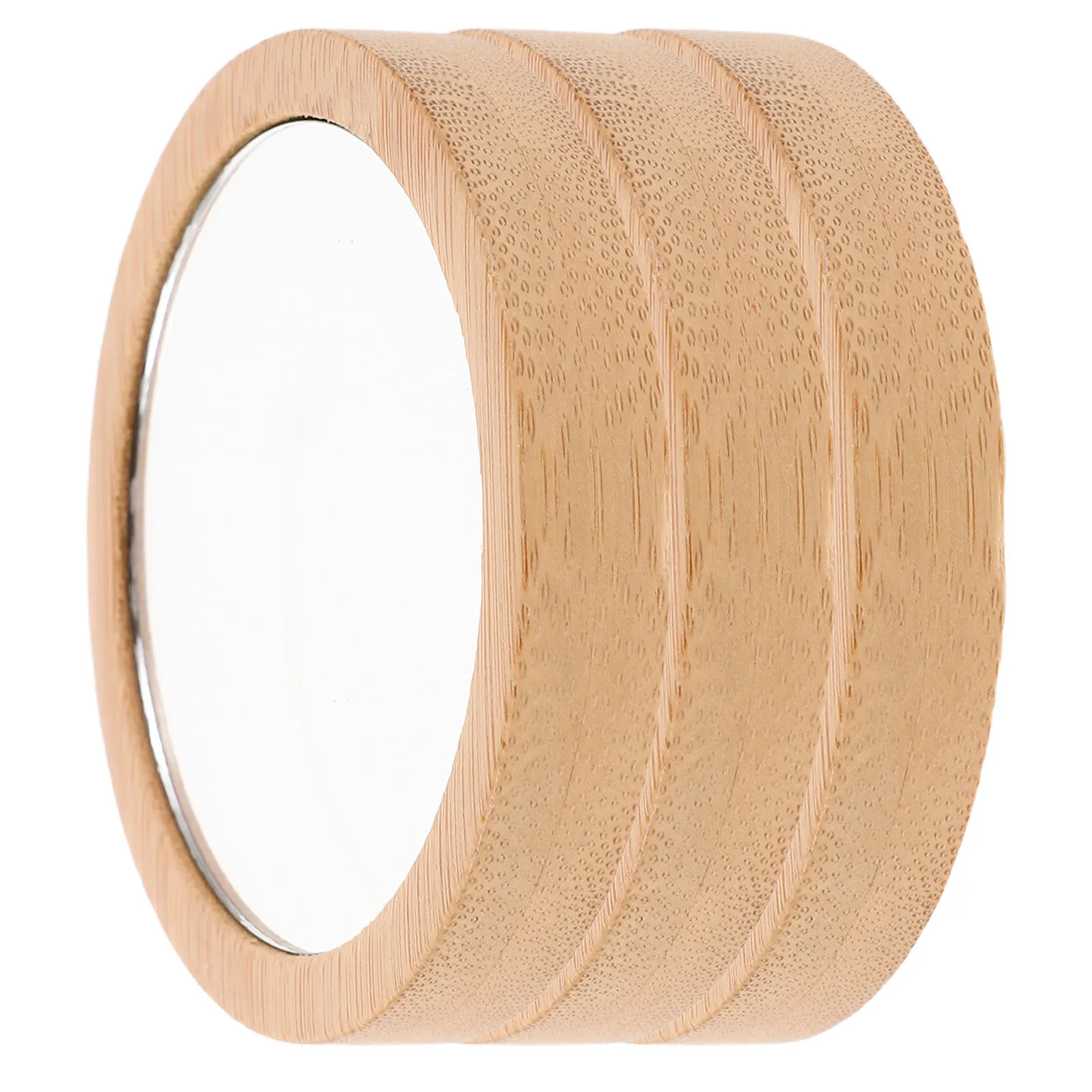 3 pçs espelhos de maquiagem portáteis do vintage de madeira pequeno espelho de bolso redondo para bolsa de viagem espelho hd compacto leve