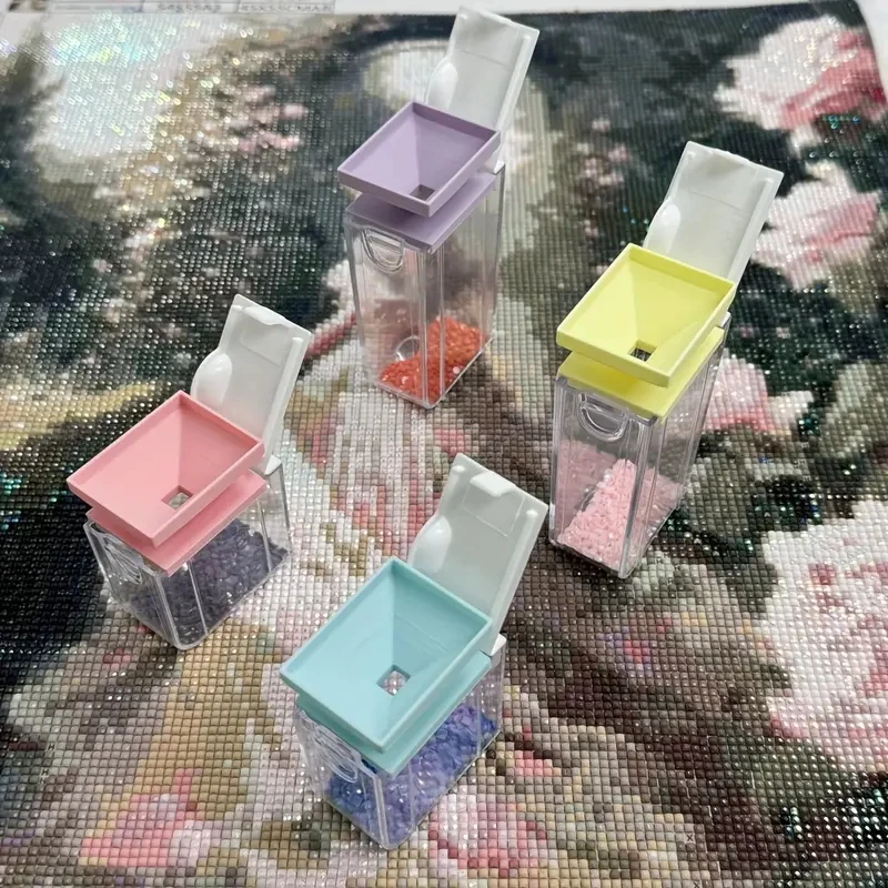 HOMFUN 4pcs/Set 5D Diamond Painting Drills Funnel for Square Storage Container Drill Tray Box Embroidery Art Accessories Tool - view 5