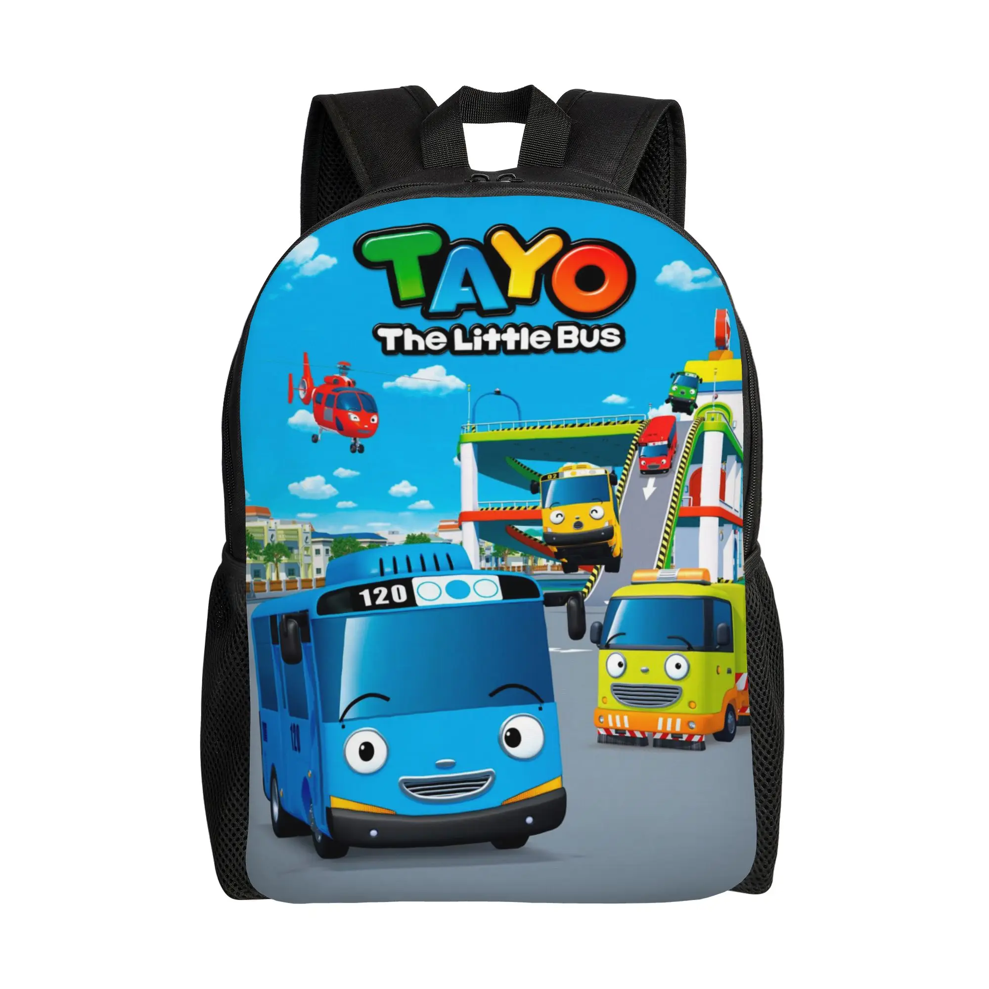

Рюкзак Tayo The Little Bus для мужчин и женщин, стильный городской рюкзак для работы и учебы, корейская мультяшная сумка через плечо для ноутбука с карманом