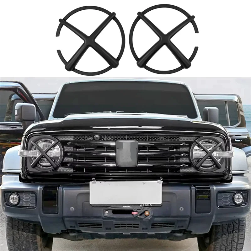 

Car Headlight Decorative Frame Accessories Front Headlight Cover Trim For GWM Tank 300 2021-2024