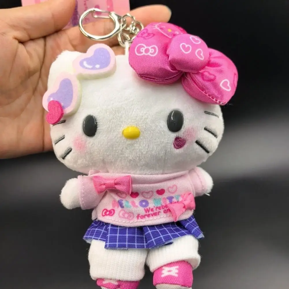 Sanrio sweet piano plush doll Key Chain University school uniform HelloKitty Melody Backpack pendant boy girl Creative plush toy