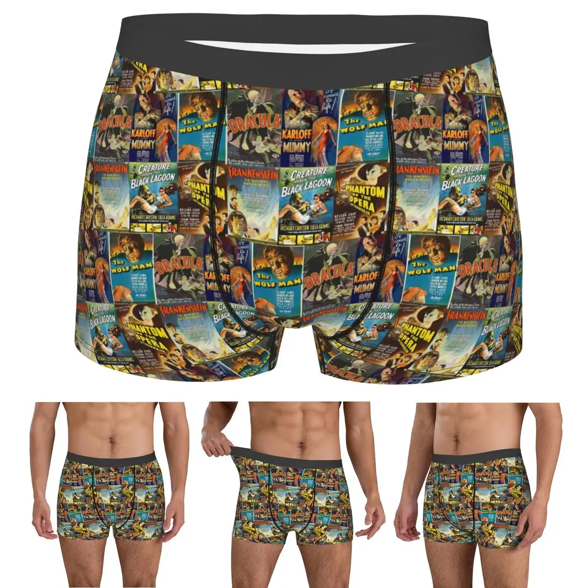 

Трусы-боксеры, шорты, универсальные трусы с монстрами, мужское мягкое нижнее белье для мужчин, подарки бойфренду