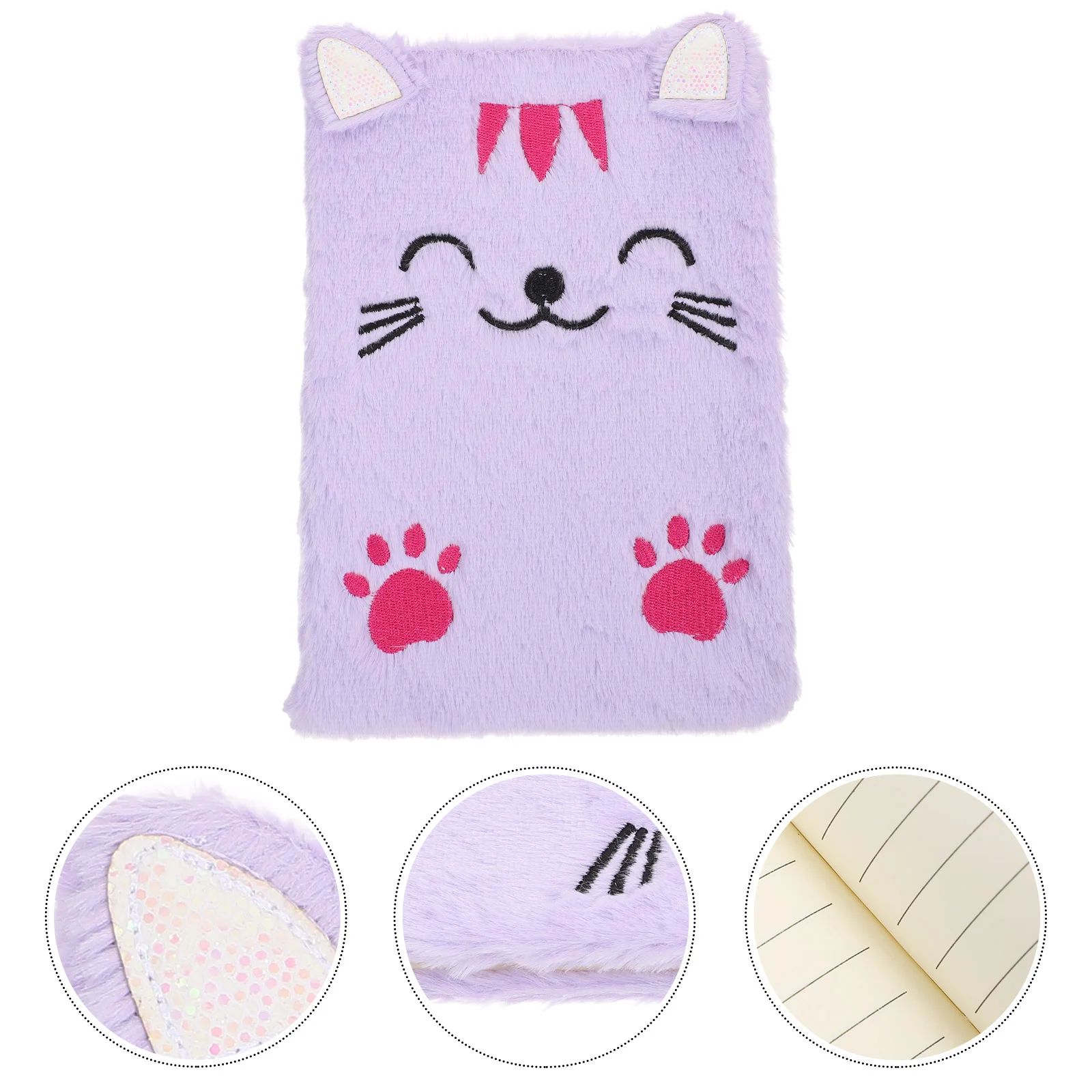 Manual Journal Cat Diary Child Note Pads Adorable Printed Notepad Fuzzy Plush Paper Fluffy Schedule Book Management Planner