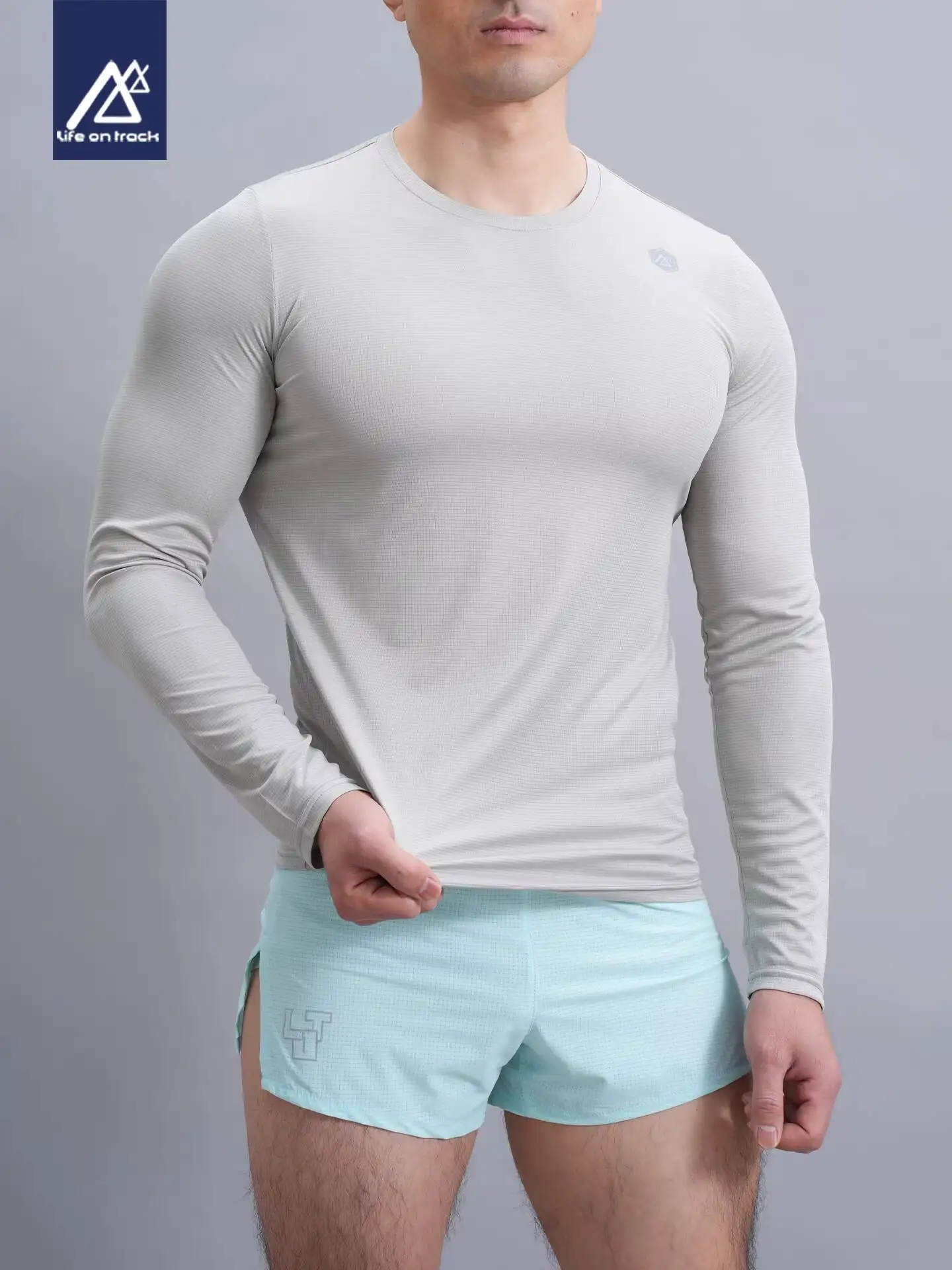 

Lightweight long sleeve sport men top Plus size fitness running training t shirt