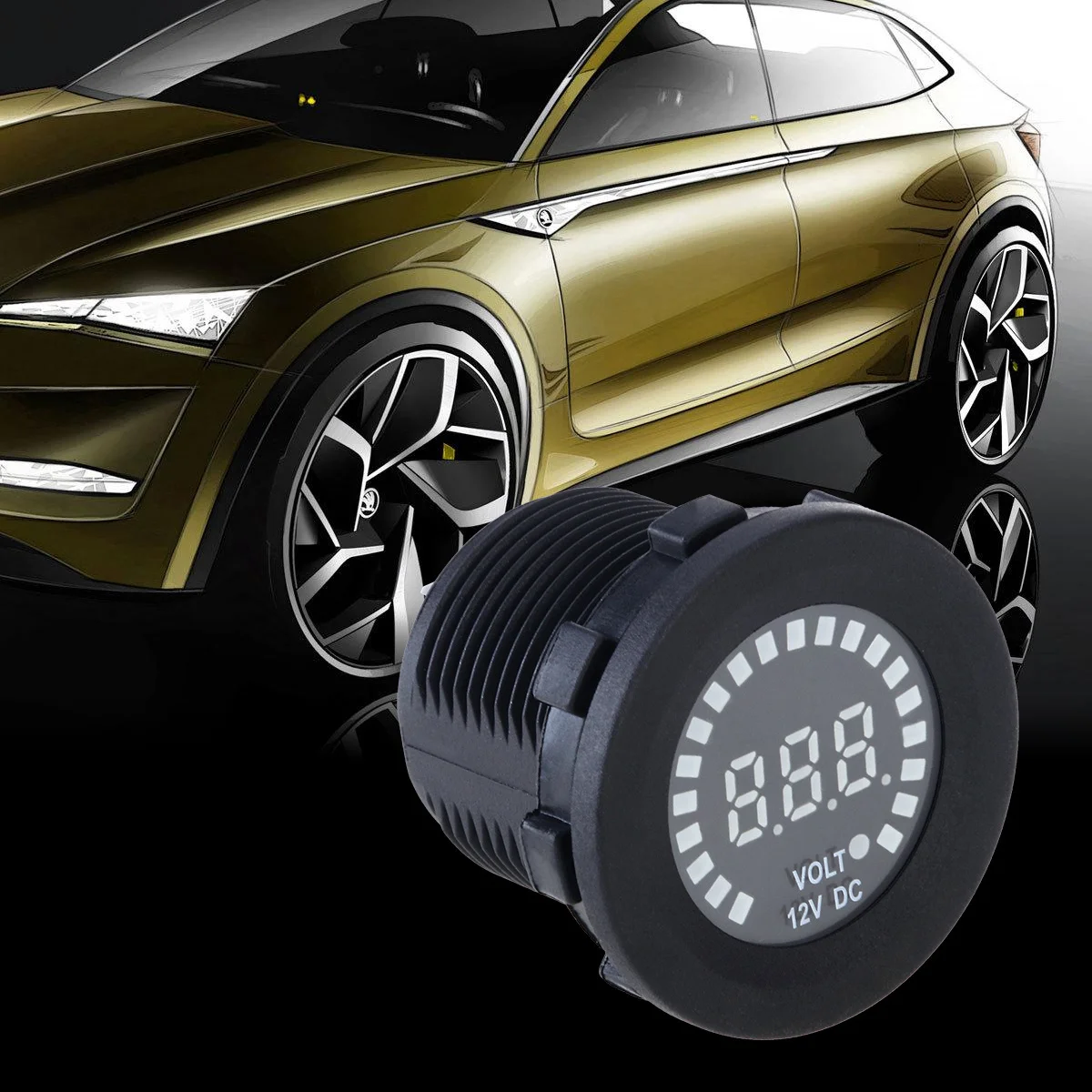 

Mini Digital 12V Voltmeter Led Car Motorcycle Anti-Reverse Short-Circuit Protection Easy Install Use For Vehicles Models
