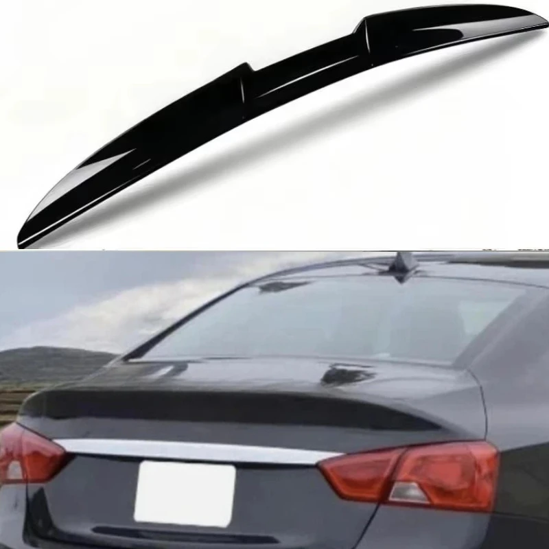 Rear Trunk Lip Spoiler Roof Tail Wing Adjustable For C-hevrolet Impala 2014-2020 Deflector Splitter Diffuser Body Kit Black