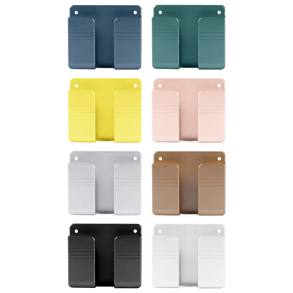 

8 Pcs Wall-mounted Charging Storage Box Plastic Simple Design Phone Remote Organizer Smooth Edges Without Burrs