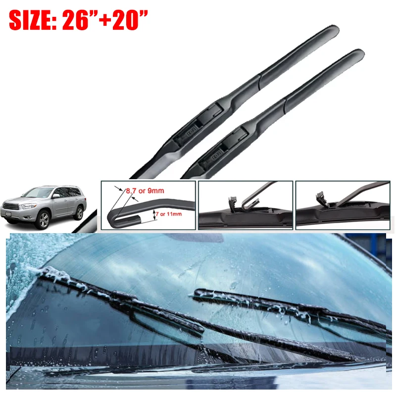 

Car Wiper Blade For Toyota Highlander XU40 XU50 Kluger 2008~2018 Front Windscreen Windshield Wipers Stickers Auto Accessories