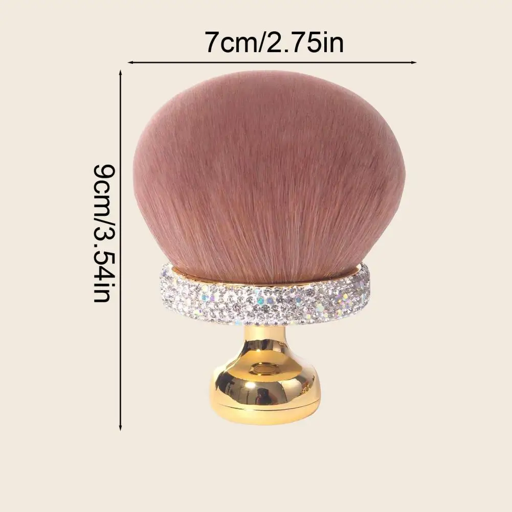 Mushroom Makeup Brush with Rhinestone Handle Multi-purpose Cosmetic Brush Face Body Shimmers Brush Makeup Application Brushes