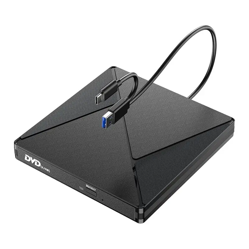 B63B-External CD/DVD Drive,Portable DVD Reader Writer ROM Drive,CD Burner External Disk Drive For Laptop Desktop Mac,Windows