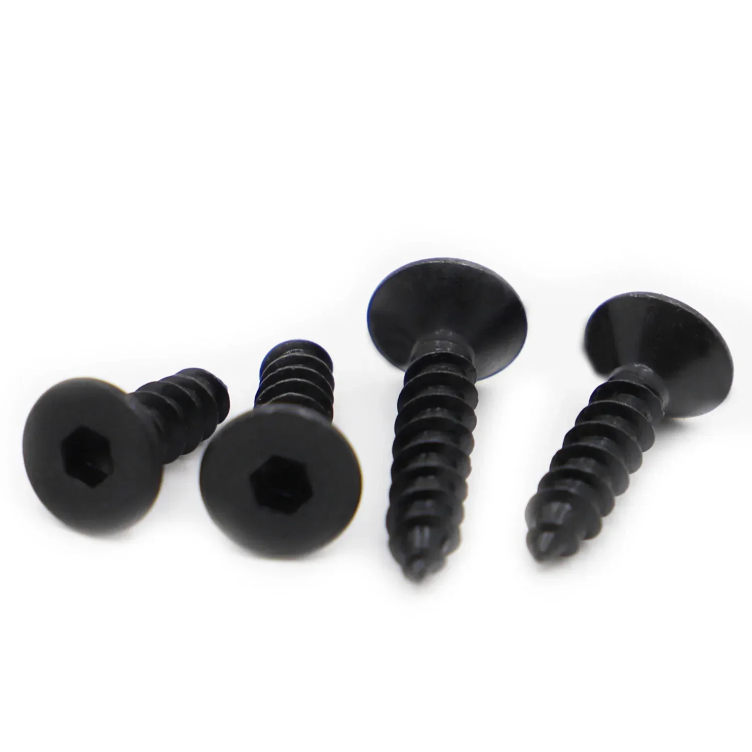 10-50pcs Black 8.8 Carbon Steel Hexagon Flat Countersunk Head Tapping Screw Hex Socket Head Self Tapping Screws M3 M4 M5 M6