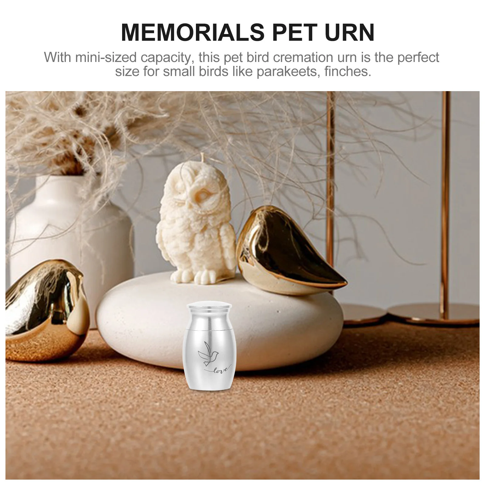 

Mini Stainless Steel Bird Urn Pet Cremation Ashes Keepsake Memorial for Small Birds Parrot Memorials Pet Urn Urns for Parrot
