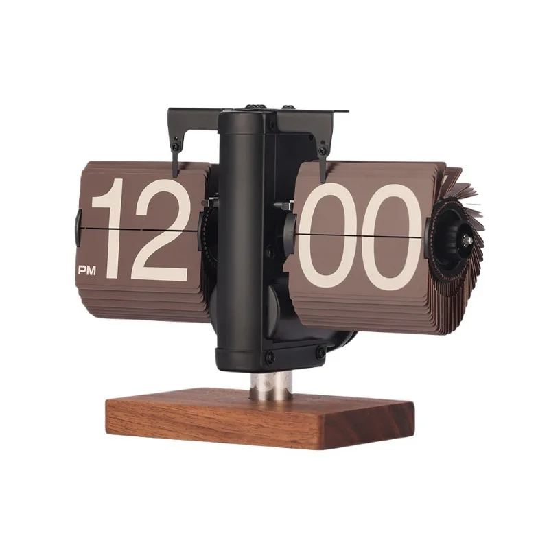 Creative Automatic Page Turning Clock Desktop Ornament Retro Mechanical Watch Desktop Digital Clock Decoration