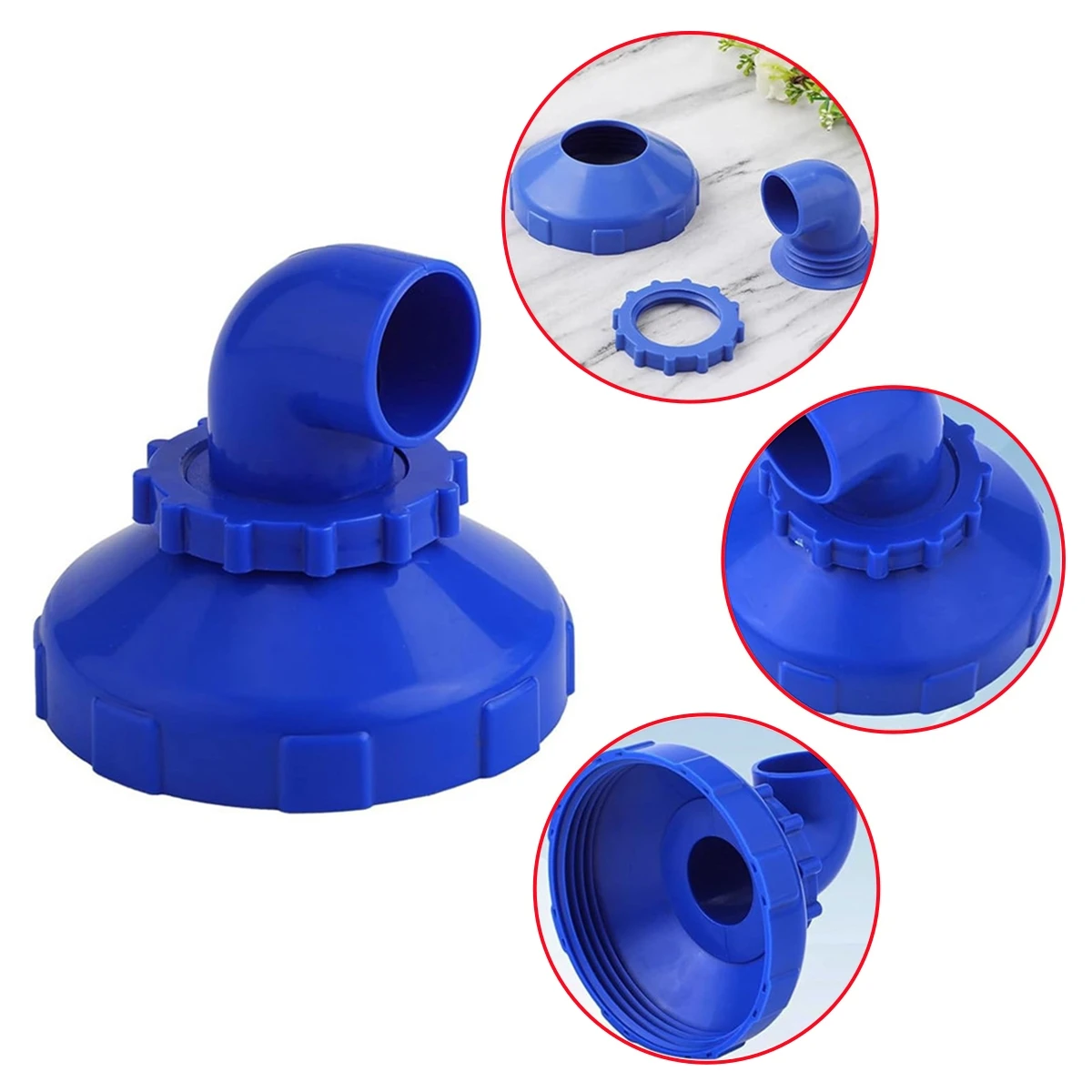 Diameter 32/32/38mm Garden Pool Water Inlet Adapter 360 Degree Rotatable Blue Elbow Joint Outdoor Pool Fountain Accessories 1Pc