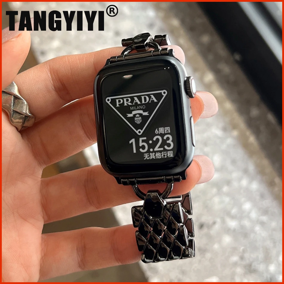 

Ремешок тканевый для Apple Watch Ultra, Металлический Стальной браслет для iWatch Series 6 7 8 SE 5 38/40/41 мм 42/44/45 мм