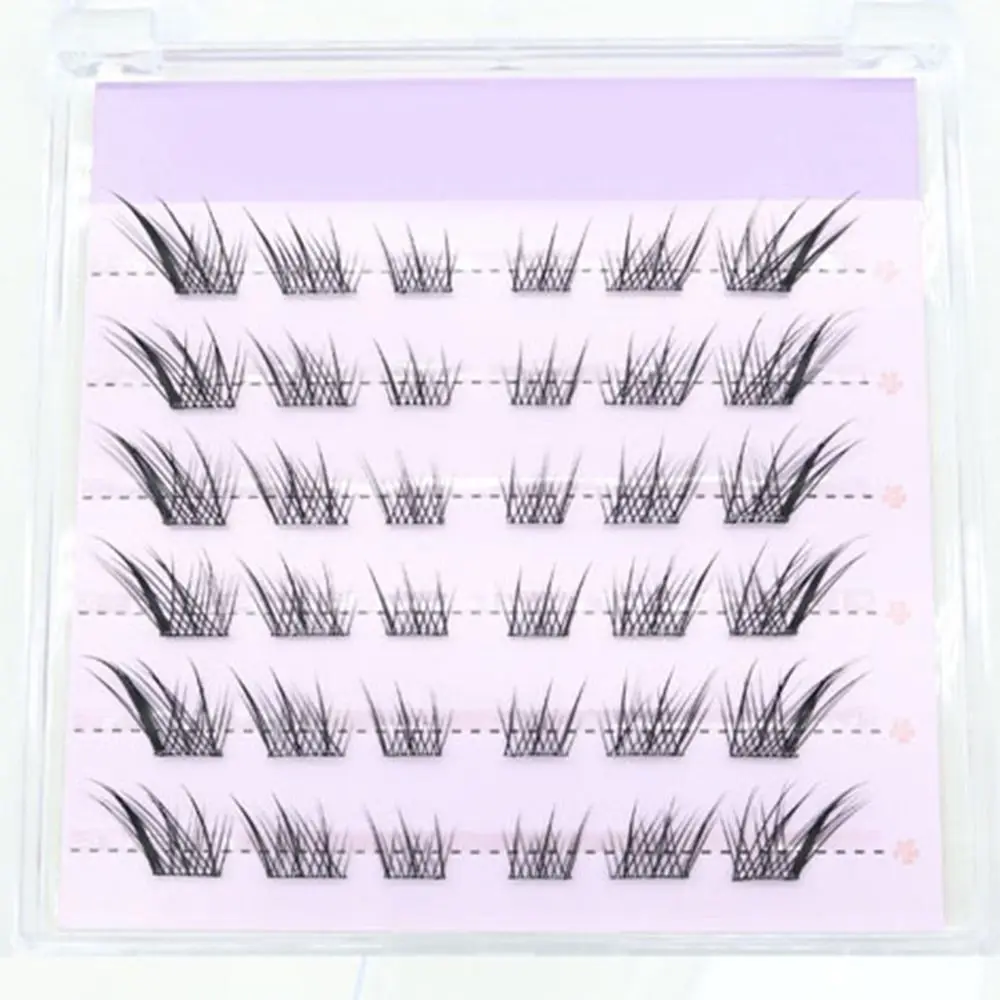 New 3D Cat Eye Self Adhesive Lashes Wispy Manga False Eyelashes Fox Natural Individual Lashes DIY Lash Extensions
